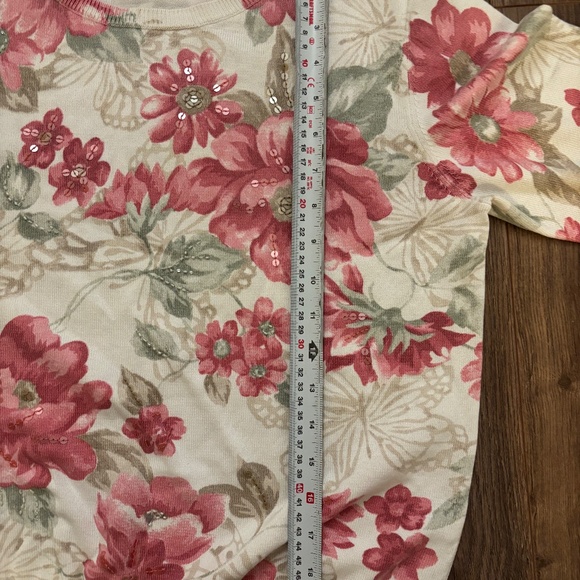 Alfred Dunner Beaded Floral Sweater Size Small Petite - Picture 6 of 6